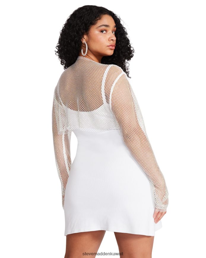 Steve Madden نحيف شبكة حجر الراين بوليرو أبيض يلبس 6JPNNF765