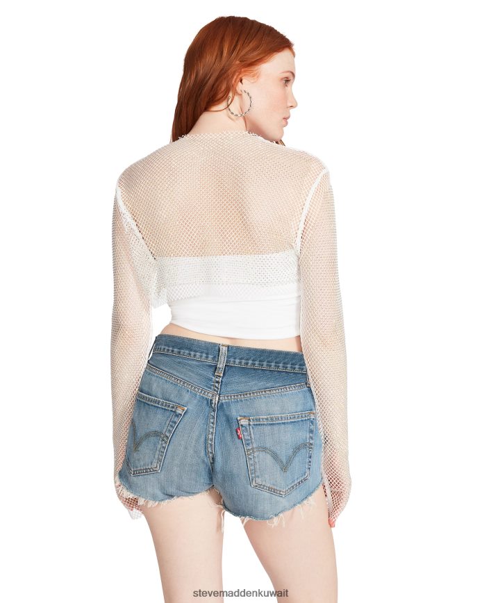 Steve Madden نحيف شبكة حجر الراين بوليرو أبيض يلبس 6JPNNF765