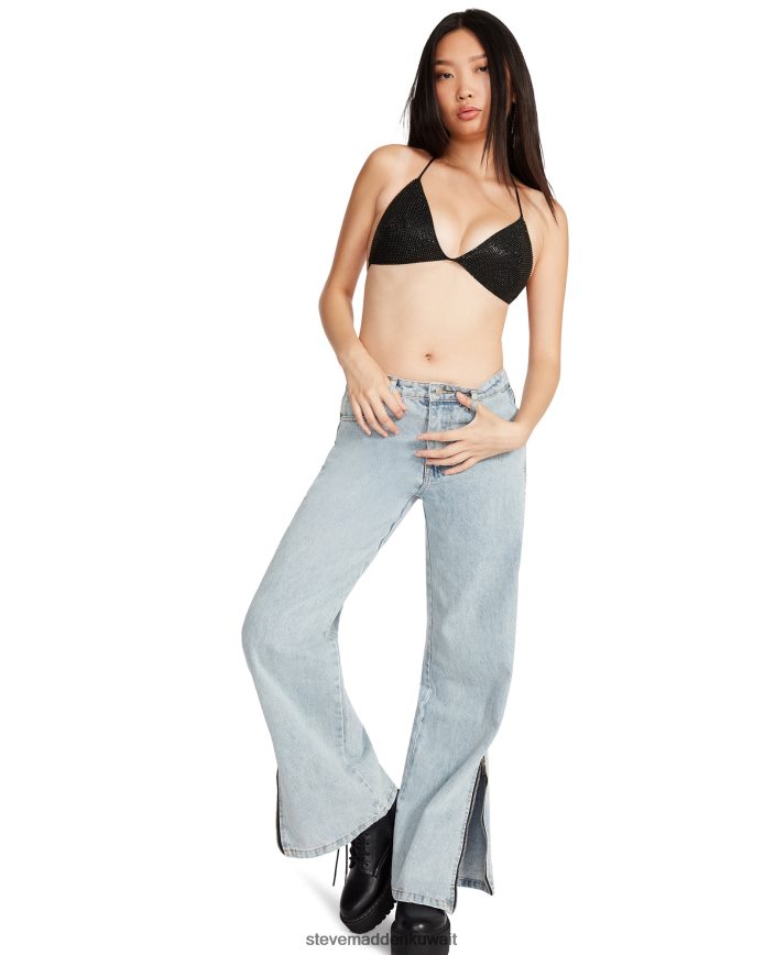 Steve Madden نحيف قطعة بيكيني علوية بحجر الراين أسود يلبس 6JPNNF773