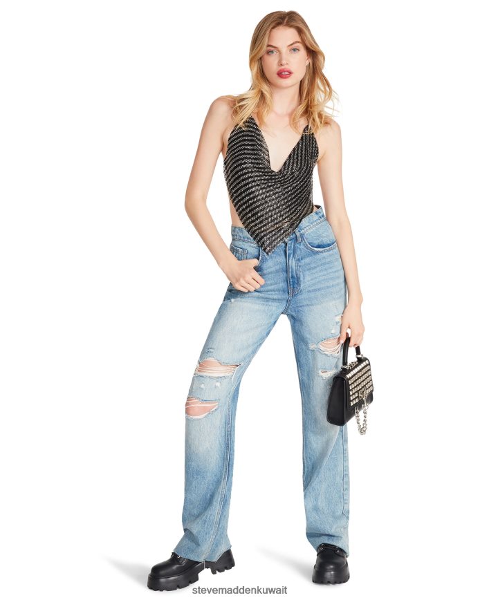 Steve Madden نحيف جانيت أعلى أسود يلبس 6JPNNF780