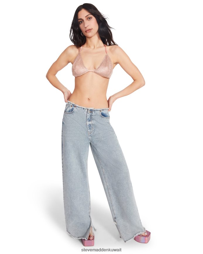 Steve Madden نحيف قطعة بيكيني علوية بحجر الراين لون القرنفل يلبس 6JPNNF785