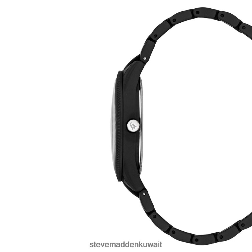 Steve Madden للجنسين ساعة مطلية بالمسحوق أسود ملحق 6JPNNF822