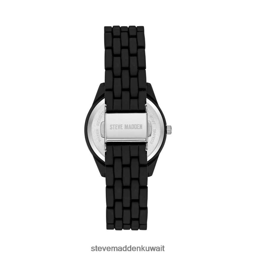 Steve Madden للجنسين ساعة مطلية بالمسحوق أسود ملحق 6JPNNF822