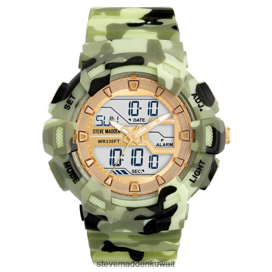 Steve Madden للجنسين ساعة رياضية كبيرة الحجم تمويه ملحق 6JPNNF826