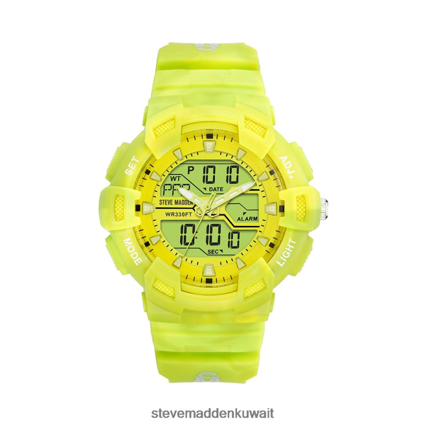 Steve Madden للجنسين ساعة رياضية كبيرة الحجم صبغة ربطة عنق السترون ملحق 6JPNNF828
