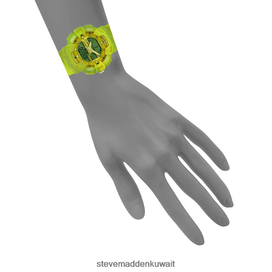 Steve Madden للجنسين ساعة رياضية كبيرة الحجم صبغة ربطة عنق السترون ملحق 6JPNNF828