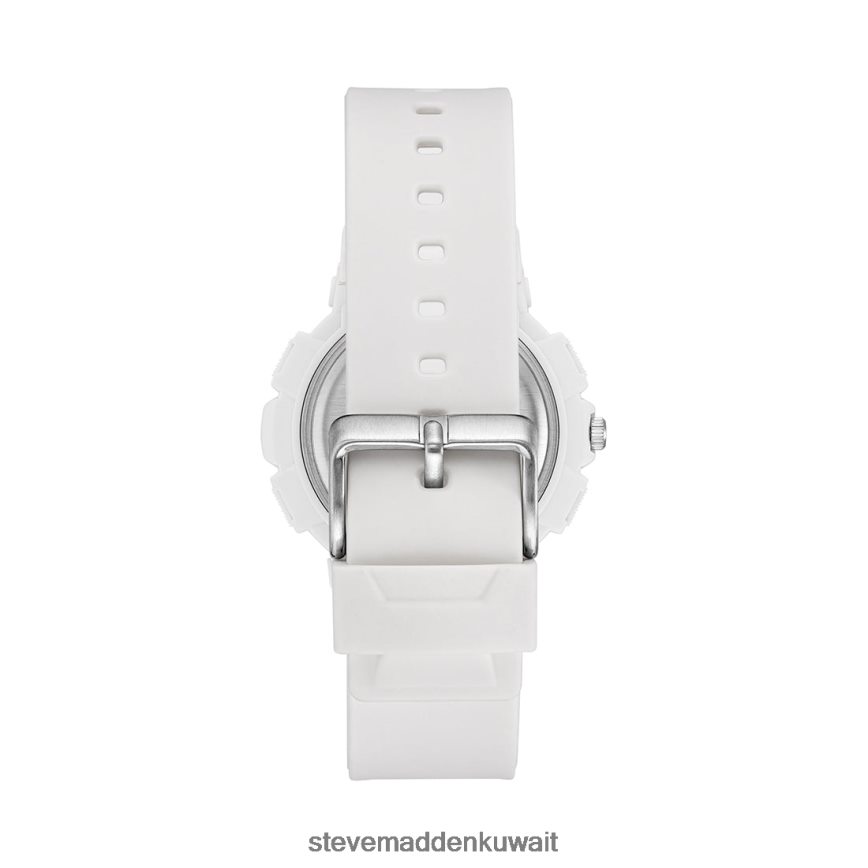 Steve Madden للجنسين ساعة رياضية كبيرة الحجم أبيض ملحق 6JPNNF830