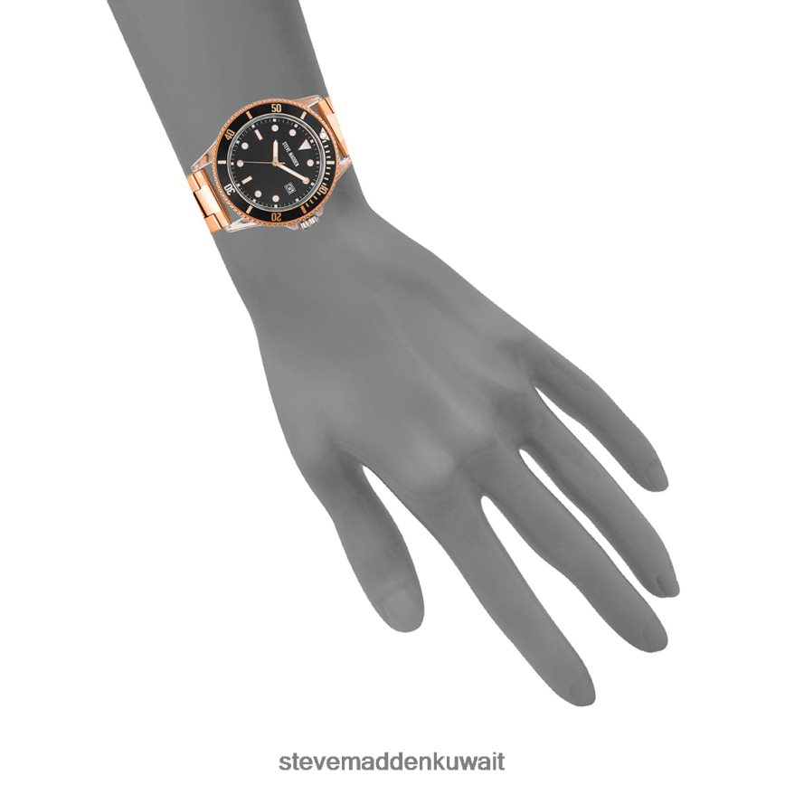 Steve Madden للجنسين ساعة بيان كلاسيكية أسود ملحق 6JPNNF832