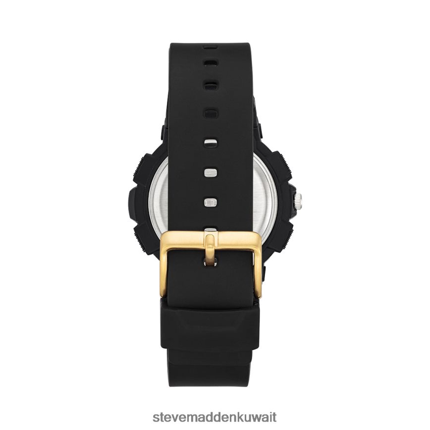 Steve Madden للجنسين ساعة رياضية كبيرة الحجم أسود ملحق 6JPNNF833