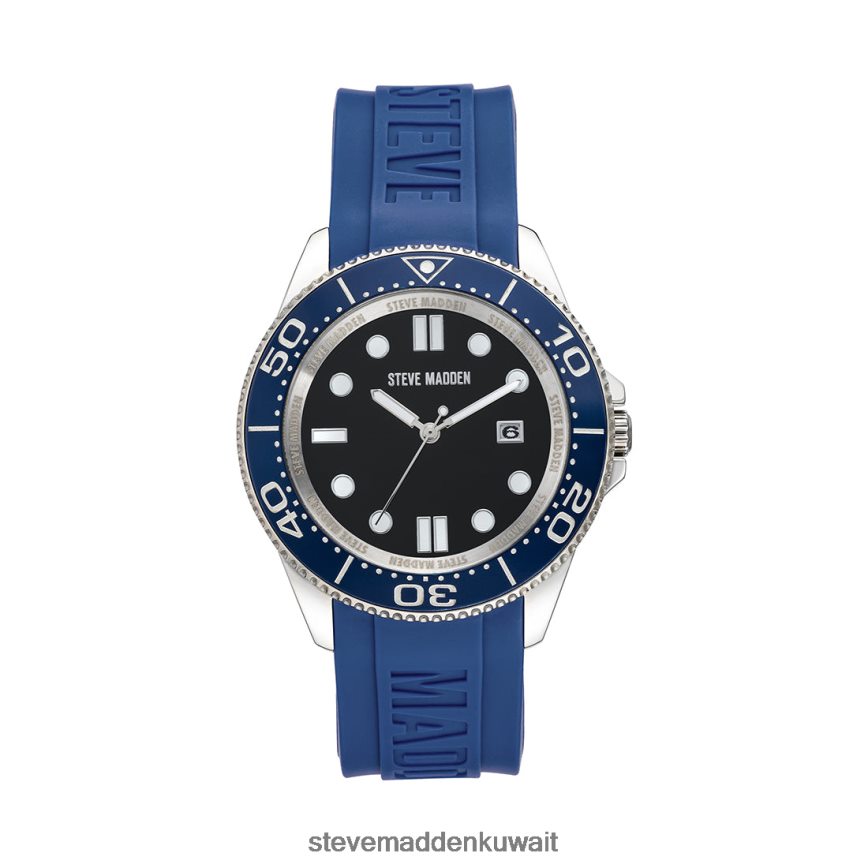 Steve Madden للجنسين ساعة علبة من المينا المطاطية أزرق ملحق 6JPNNF859
