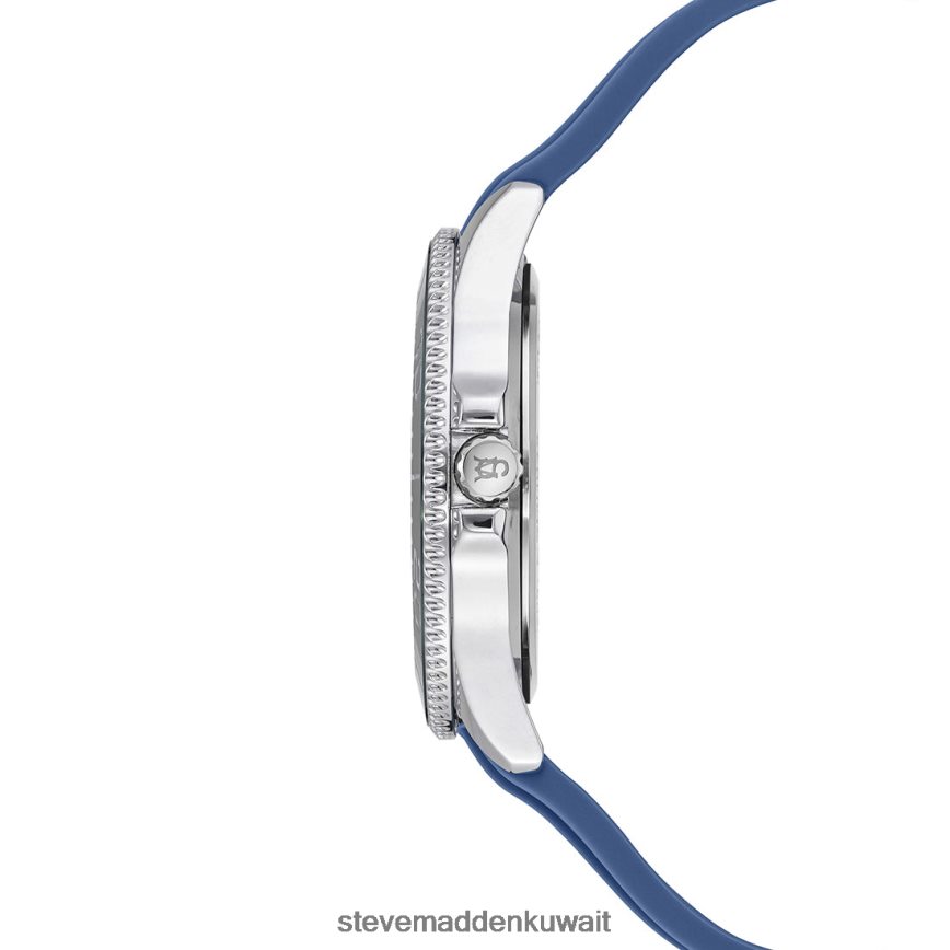 Steve Madden للجنسين ساعة علبة من المينا المطاطية أزرق ملحق 6JPNNF859