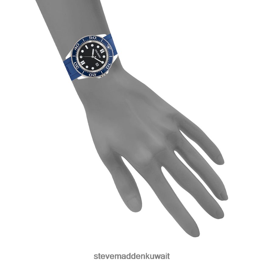 Steve Madden للجنسين ساعة علبة من المينا المطاطية أزرق ملحق 6JPNNF859