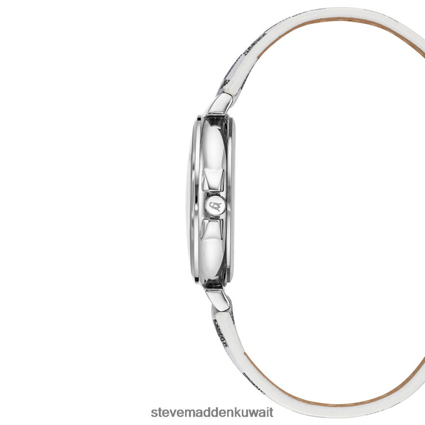 Steve Madden للجنسين ساعة بلوك الشعار أسود أبيض ملحق 6JPNNF860