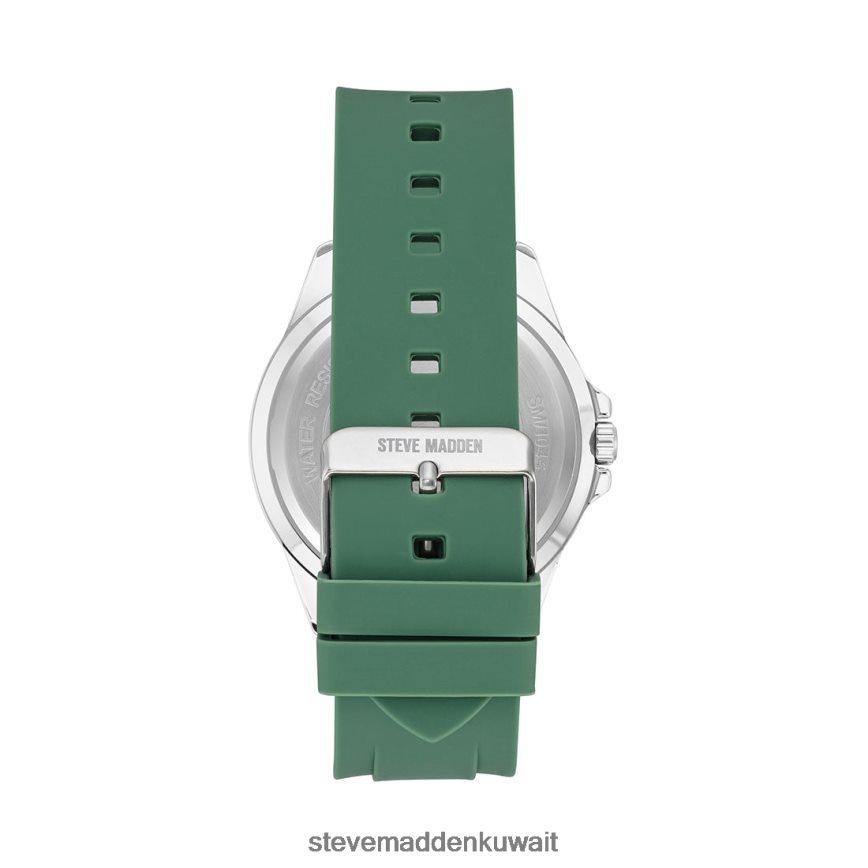 Steve Madden للجنسين ساعة علبة من المينا المطاطية أخضر ملحق 6JPNNF862