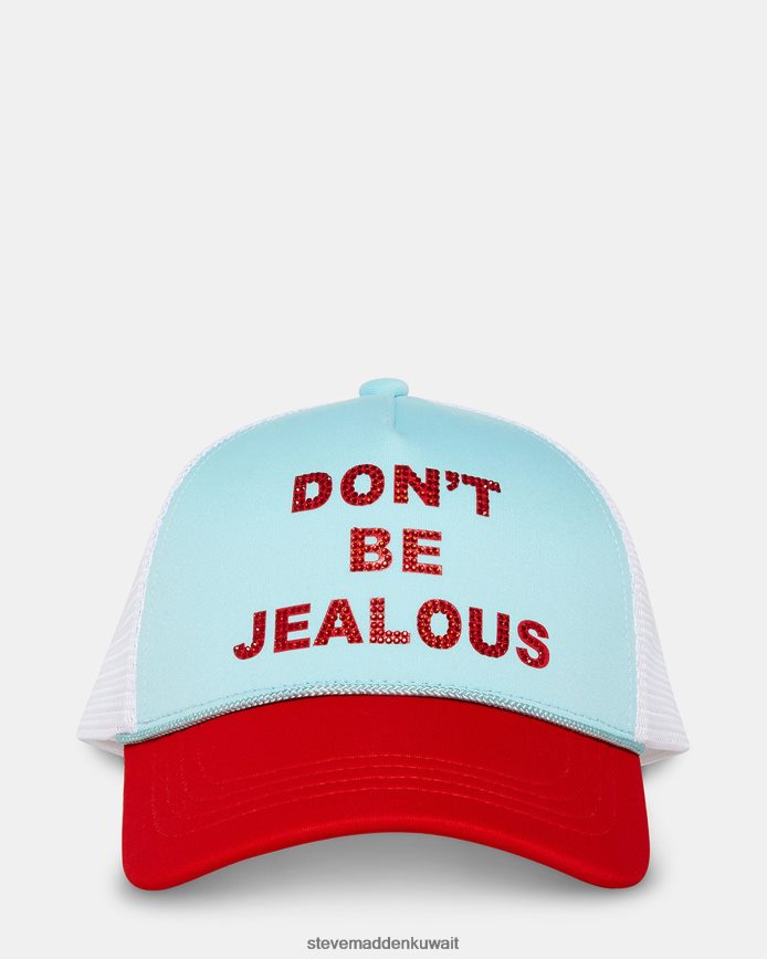 Steve Madden للجنسين لا تغار من قبعة سائق الشاحنة متعدد أزرق ملحق 6JPNNF865