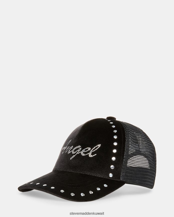 Steve Madden للجنسين قبعة سائق الشاحنة المخملية أسود ملحق 6JPNNF868