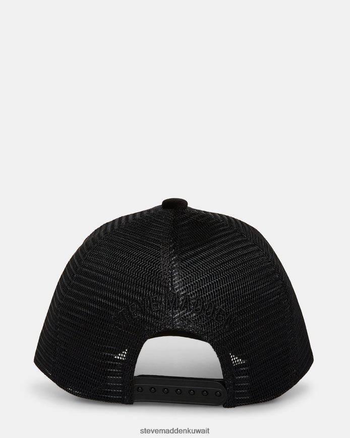 Steve Madden للجنسين قبعة سائق الشاحنة المخملية أسود ملحق 6JPNNF868