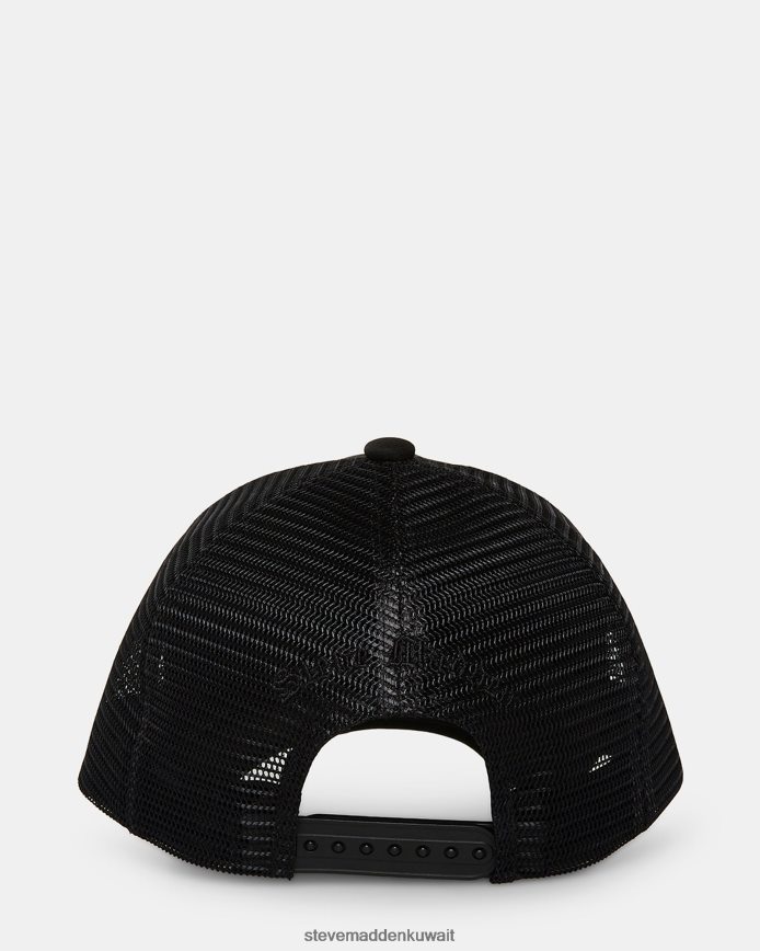 Steve Madden للجنسين قبعة سائق شاحنة لهب الحجر أسود ملحق 6JPNNF871