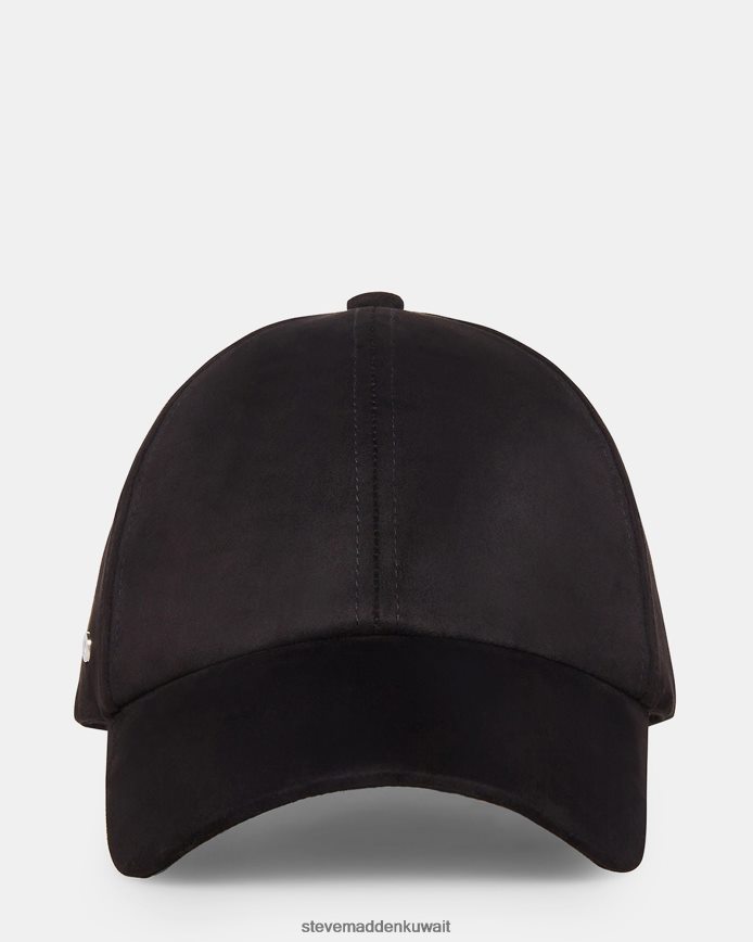 Steve Madden للجنسين قبعة بيسبول من جلد الغزال الصناعي أسود ملحق 6JPNNF872