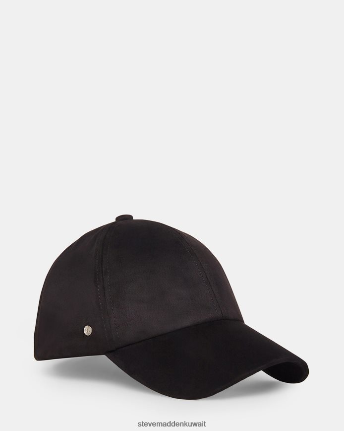 Steve Madden للجنسين قبعة بيسبول من جلد الغزال الصناعي أسود ملحق 6JPNNF872