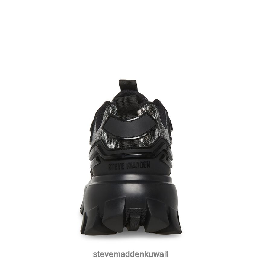 Steve Madden رجال بونس الفضة السوداء أحذية 6JPNNF899