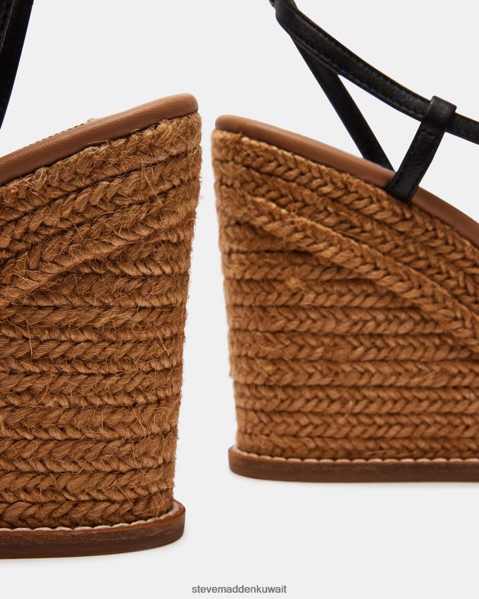 Steve Madden نحيف الصيف جلد أسود أحذية 6JPNNF90