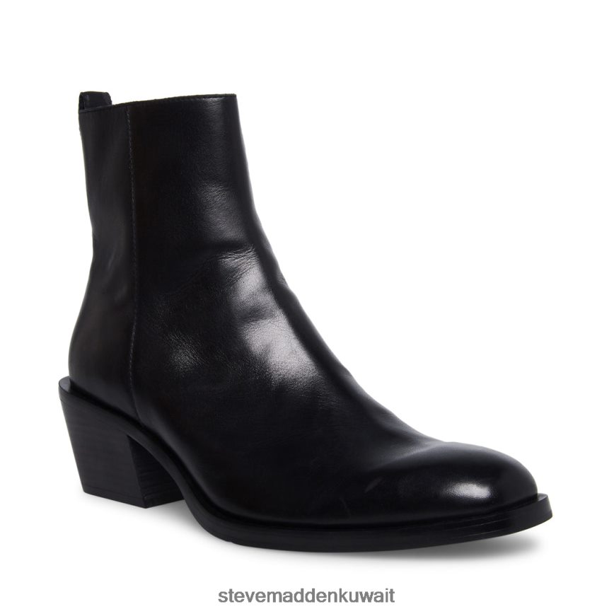 Steve Madden رجال ريتشي جلد أسود أحذية 6JPNNF929