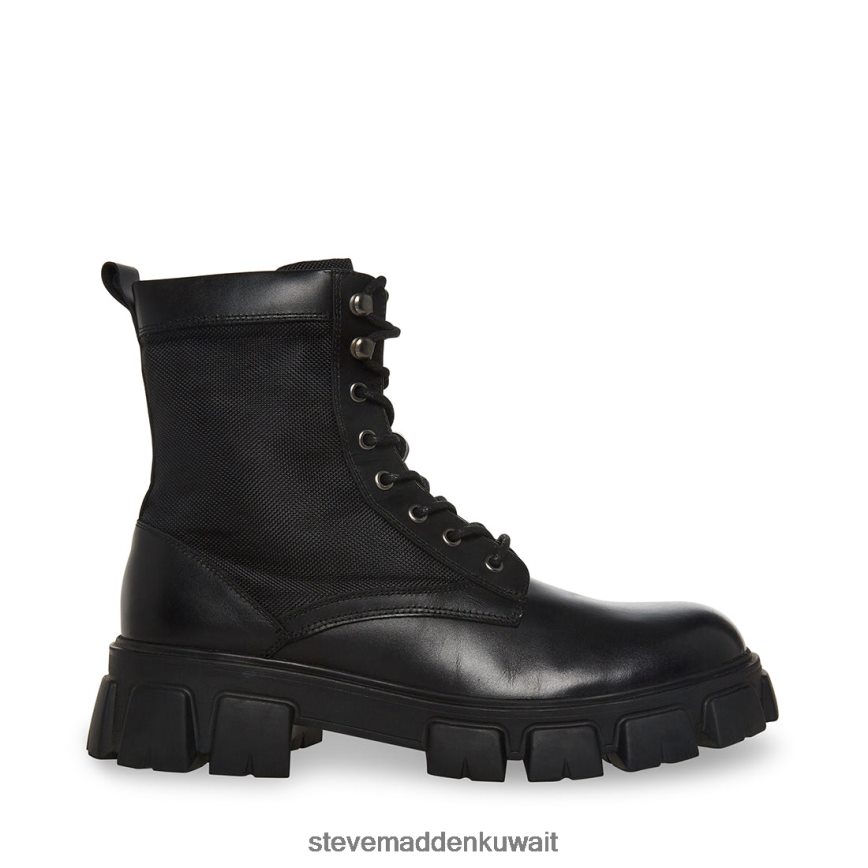 Steve Madden رجال كورتينا جلد أسود أحذية 6JPNNF935