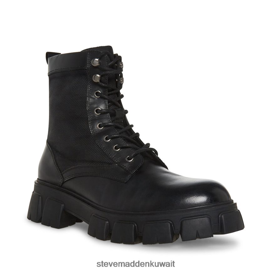 Steve Madden رجال كورتينا جلد أسود أحذية 6JPNNF935
