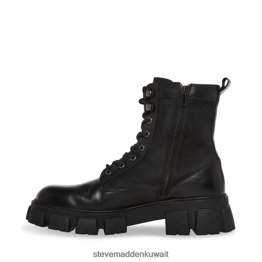 Steve Madden رجال كورتينا جلد أسود أحذية 6JPNNF935