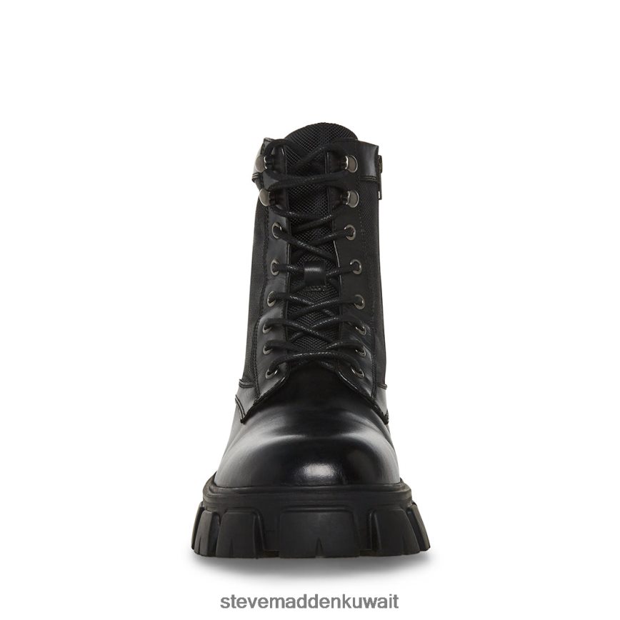 Steve Madden رجال كورتينا جلد أسود أحذية 6JPNNF935