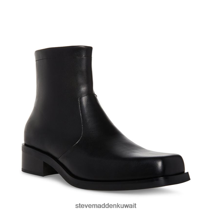 Steve Madden رجال ليونيل جلد أسود أحذية 6JPNNF938