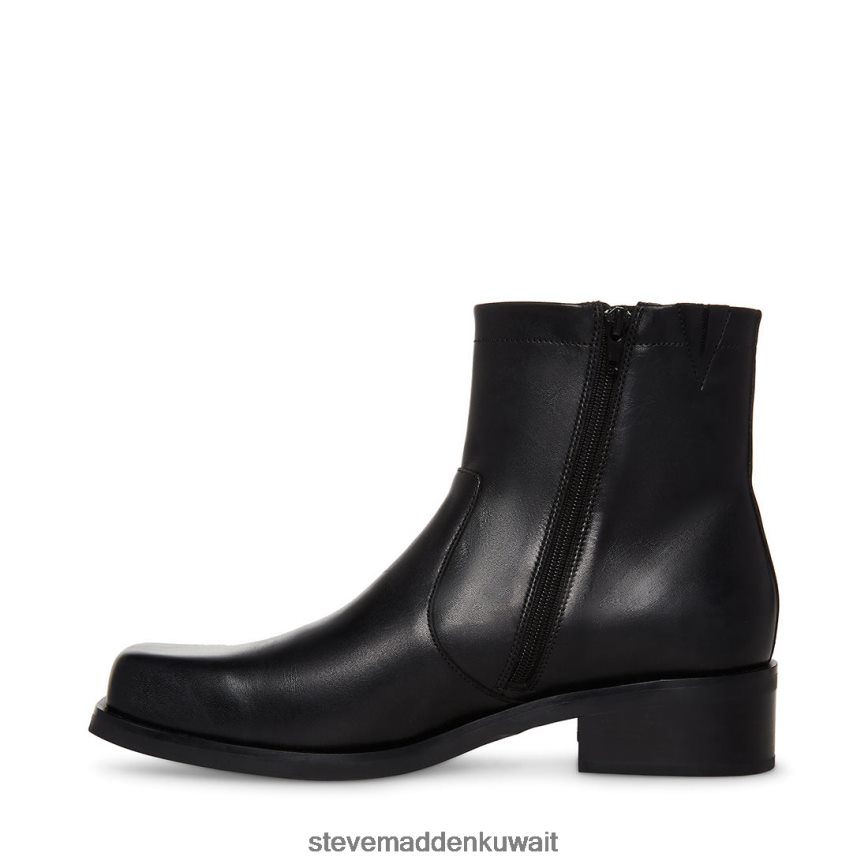 Steve Madden رجال ليونيل جلد أسود أحذية 6JPNNF938