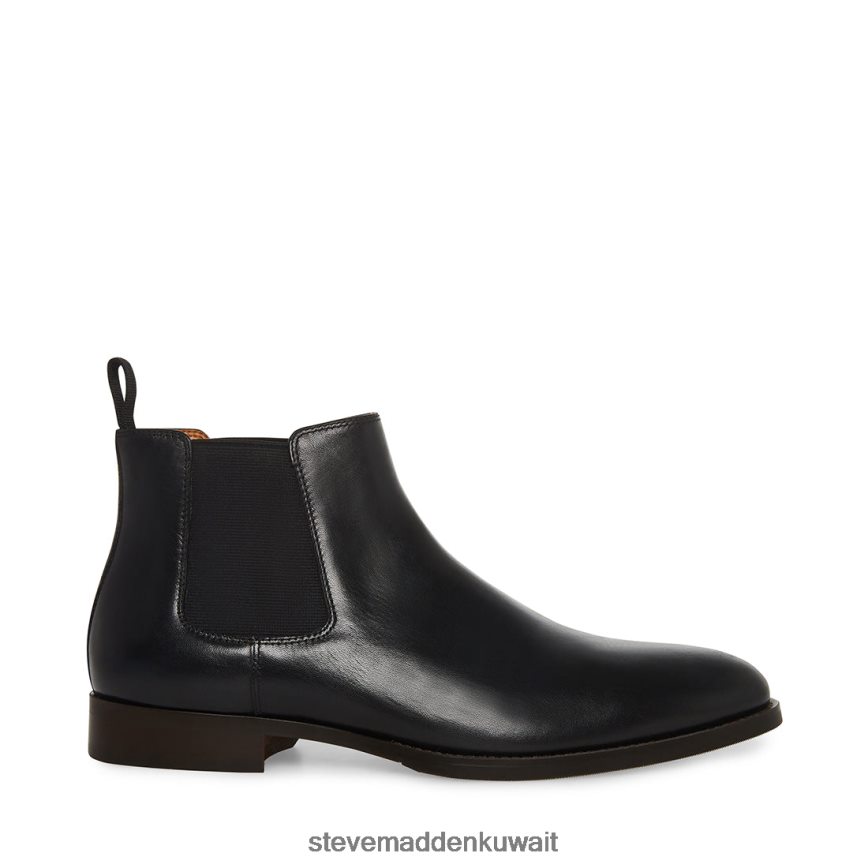 Steve Madden رجال العقيق جلد أسود أحذية 6JPNNF949