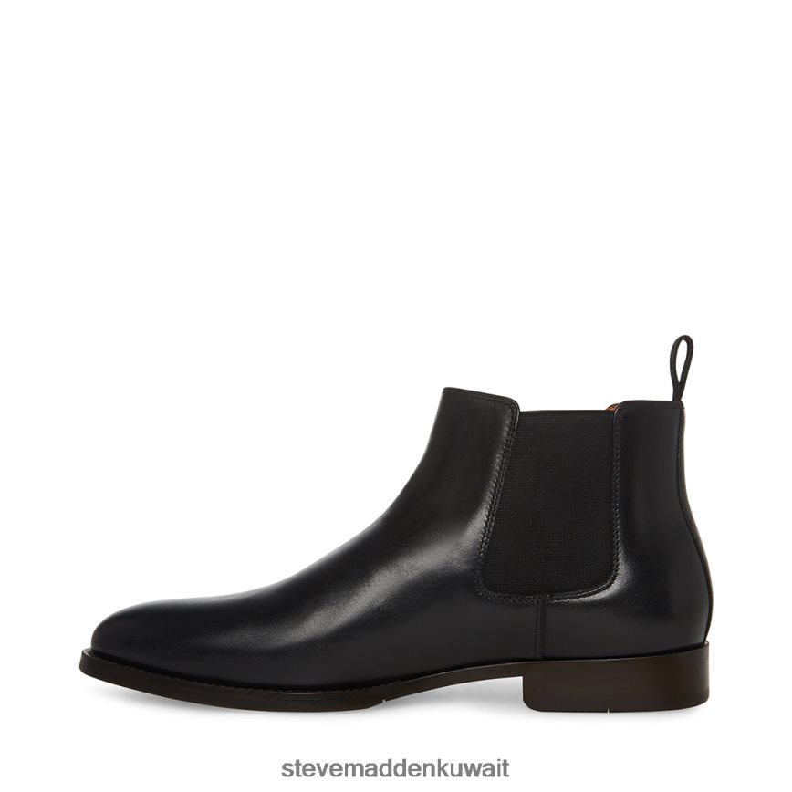 Steve Madden رجال العقيق جلد أسود أحذية 6JPNNF949