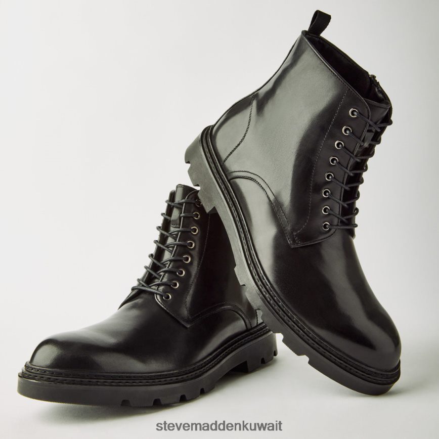 Steve Madden رجال جيسي جلد أسود أحذية 6JPNNF955