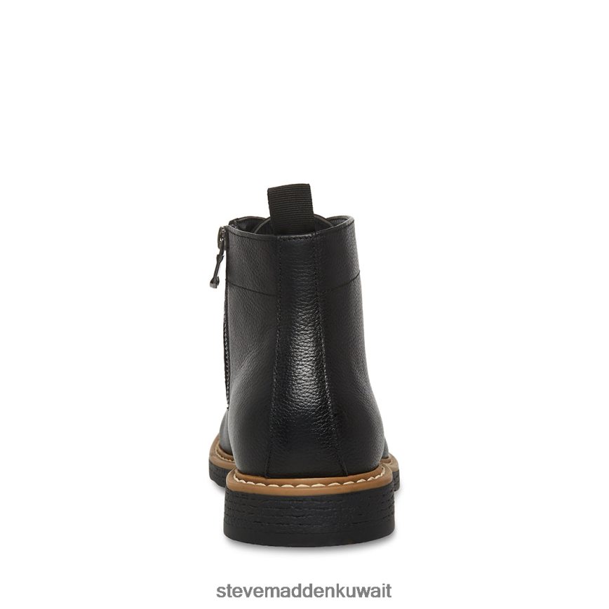 Steve Madden رجال ميتشل جلد أسود أحذية 6JPNNF958