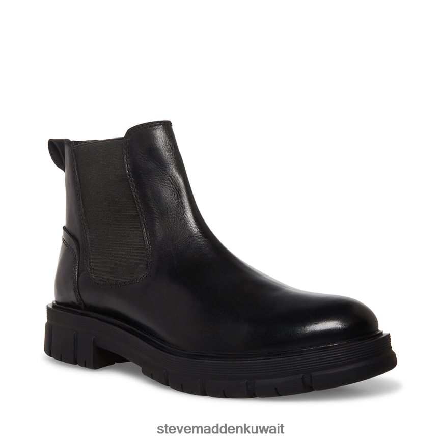 Steve Madden رجال أدونيس جلد أسود أحذية 6JPNNF969