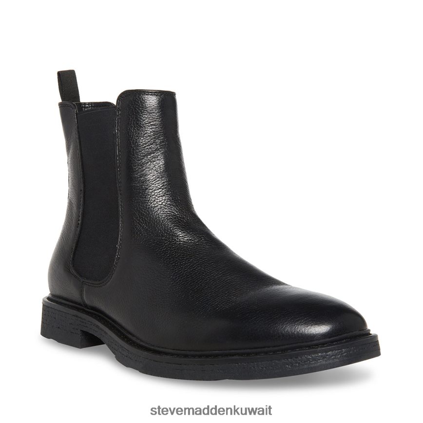 Steve Madden رجال بيدرو جلد أسود أحذية 6JPNNF971