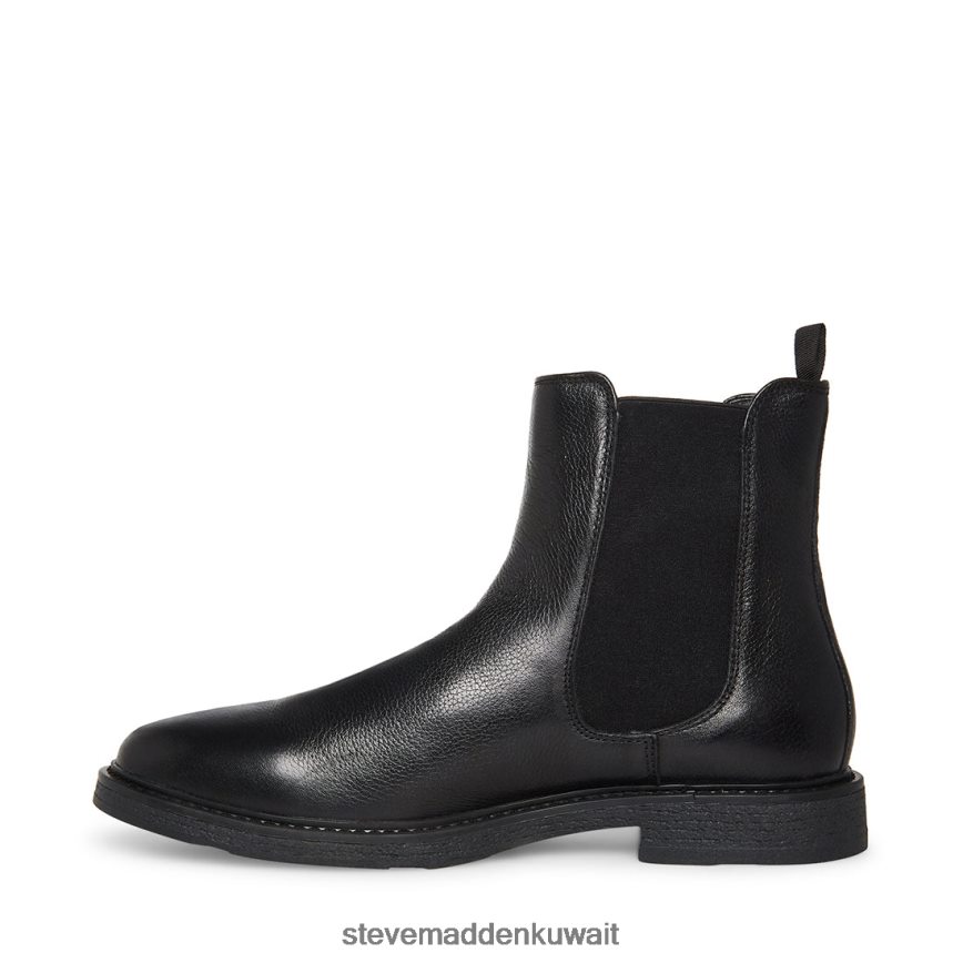 Steve Madden رجال بيدرو جلد أسود أحذية 6JPNNF971