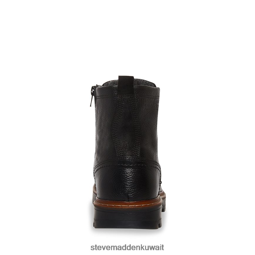 Steve Madden رجال لوسيوس جلد أسود أحذية 6JPNNF974