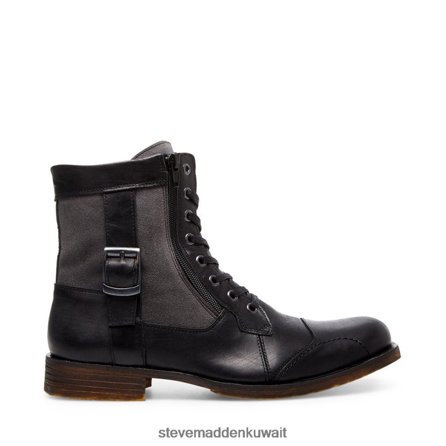 Steve Madden رجال مسار جانبي جلد أسود أحذية 6JPNNF979