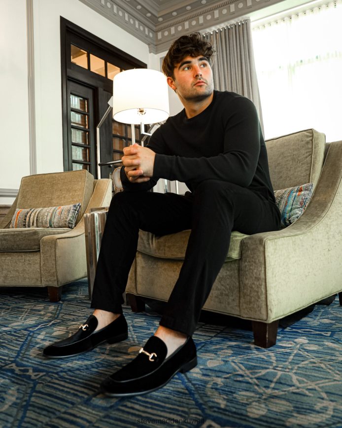 Steve Madden رجال دييغو ضد المخمل الأسود أحذية 6JPNNF981