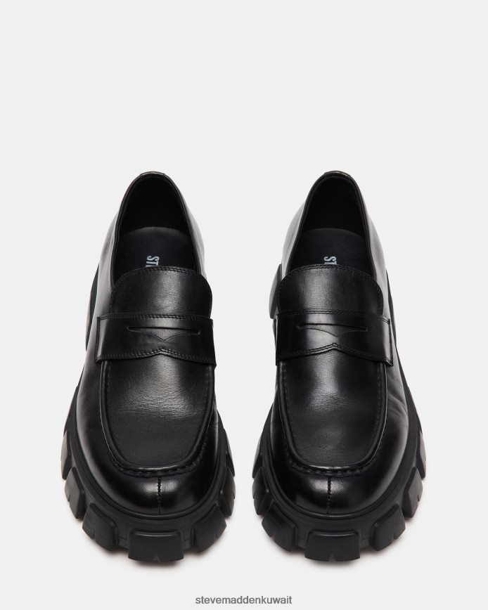 Steve Madden رجال سنترو جلد أسود أحذية 6JPNNF982