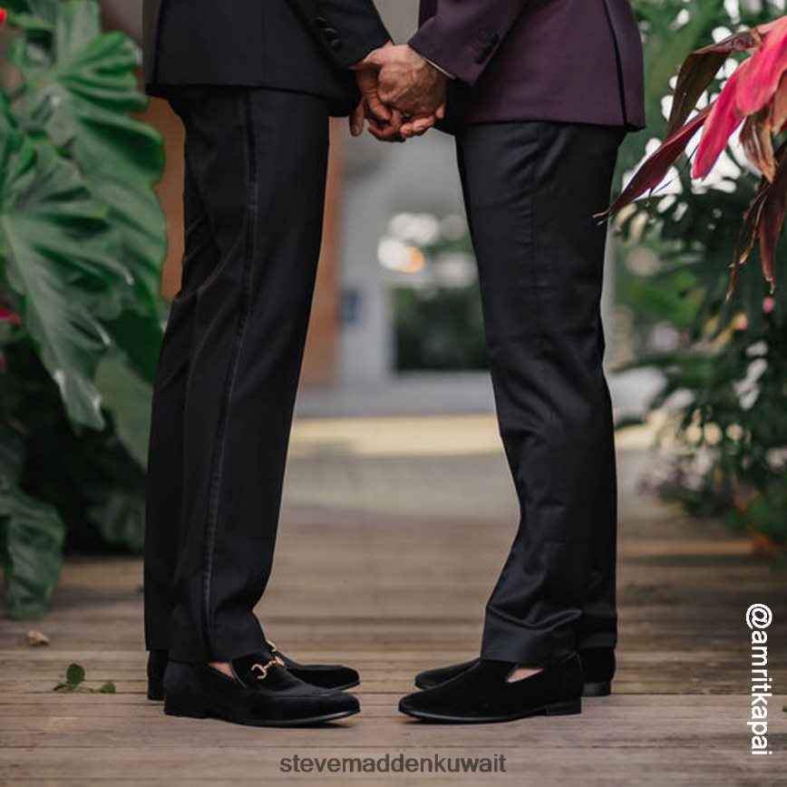 Steve Madden رجال لايت المخمل الأسود أحذية 6JPNNF984