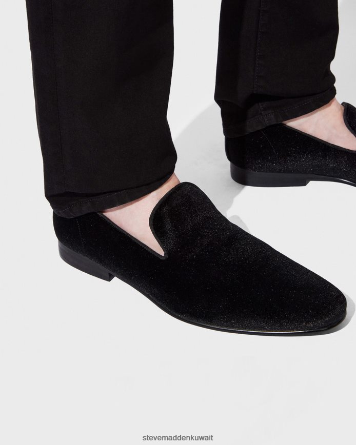 Steve Madden رجال لايت المخمل الأسود أحذية 6JPNNF984