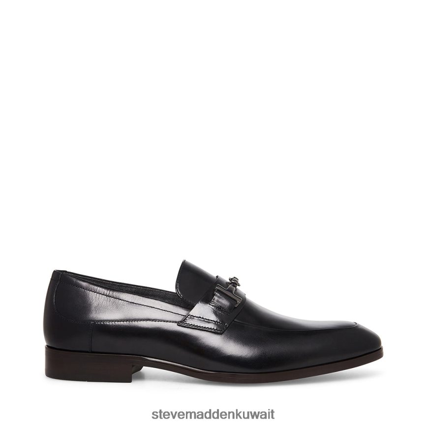 Steve Madden رجال فالون جلد أسود أحذية 6JPNNF992