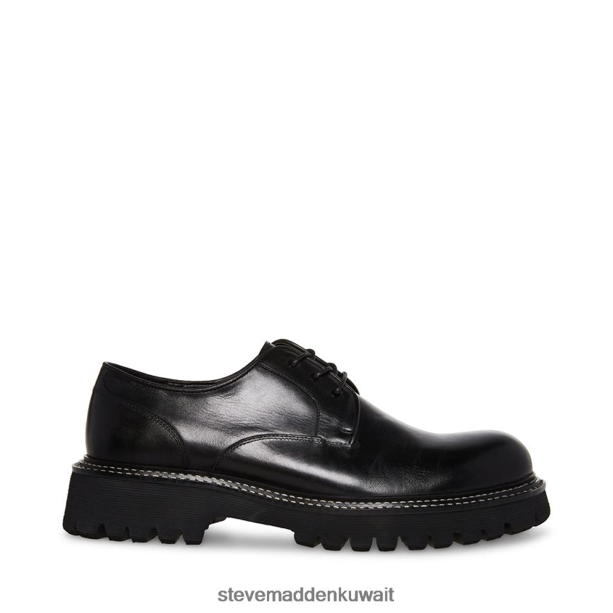 Steve Madden رجال زيلين جلد أسود أحذية 6JPNNF993