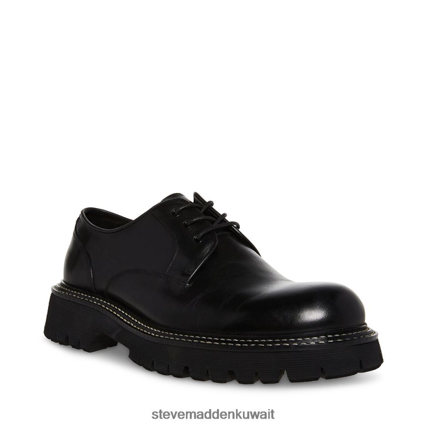 Steve Madden رجال زيلين جلد أسود أحذية 6JPNNF993