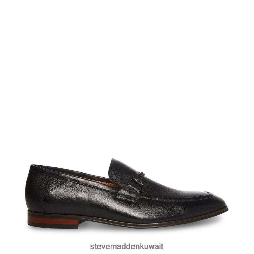 Steve Madden رجال aahron جلد أسود أحذية 6JPNNF1017